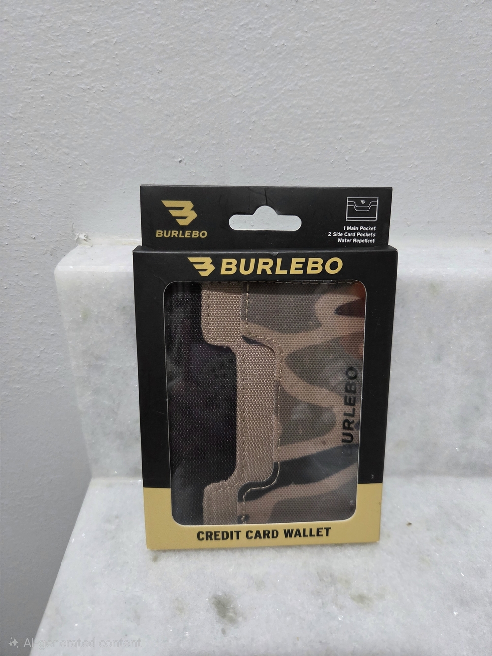 BURLEBO Men's Card Wallet - Tan Camo